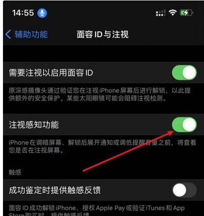 大悟苹果14维修网点分享iPhone14注视感知功能有什么用 